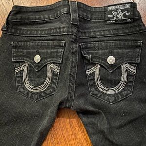 True Religion Jeans Black embroidered pocket